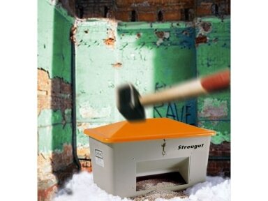 Konteineris smėliui GRP, V su antivandaliniu gaubtu, su paėmimo anga, 550l
